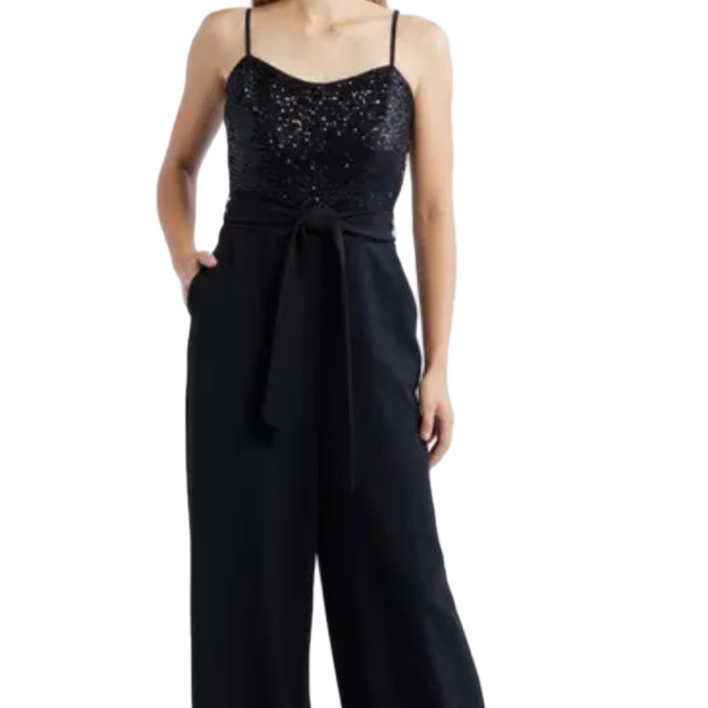 Julia Jordan Black Sequin Jumpsuit